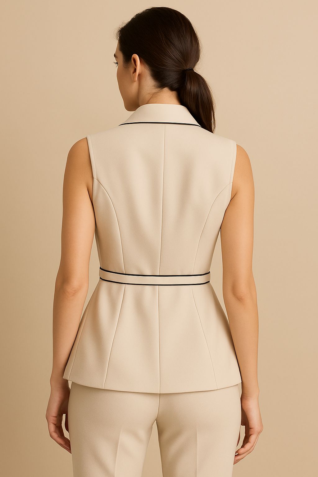 Elegance Beige Blazer Waistcoat