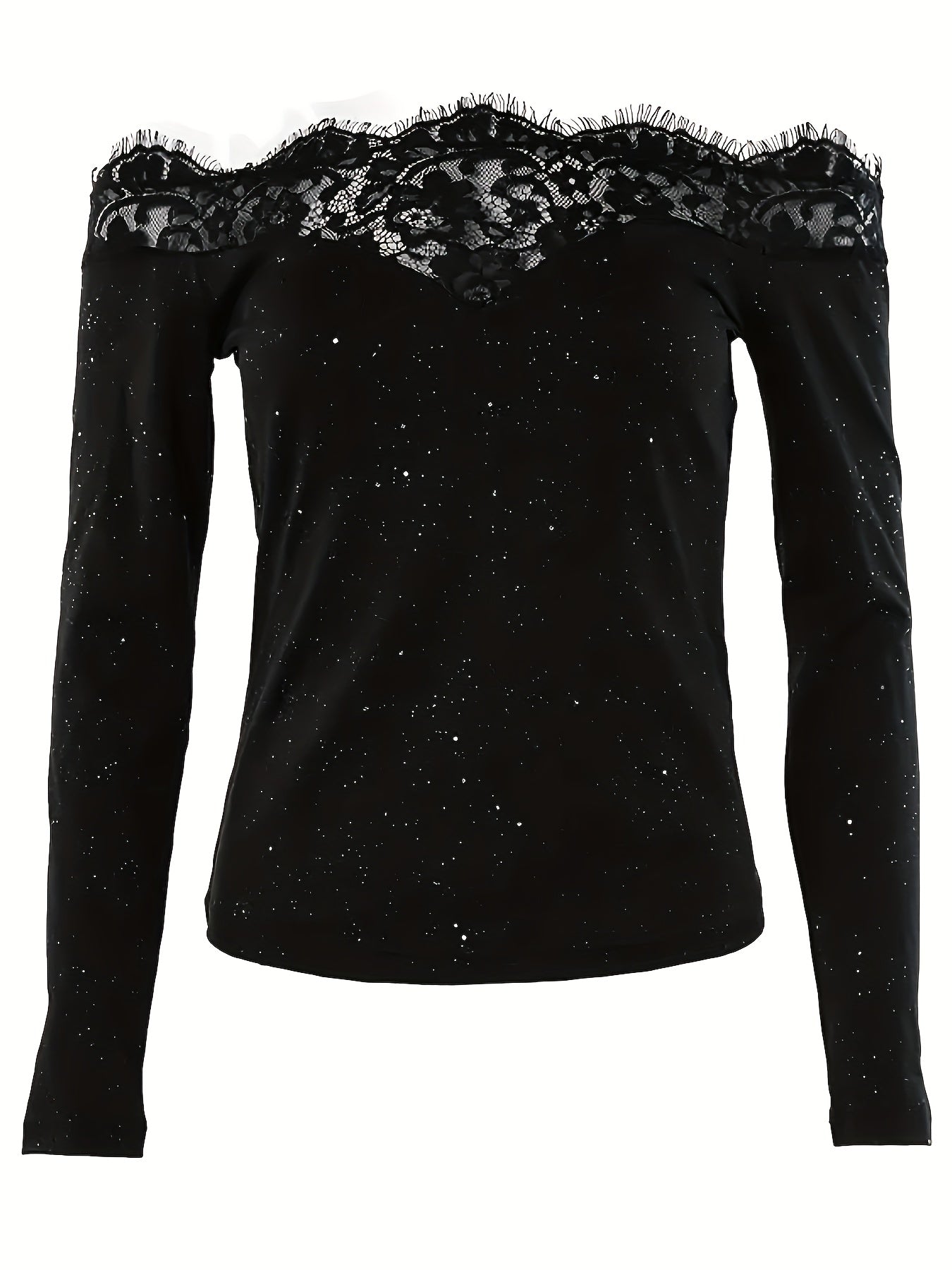 Galaxy Lace Off-Shoulder Top