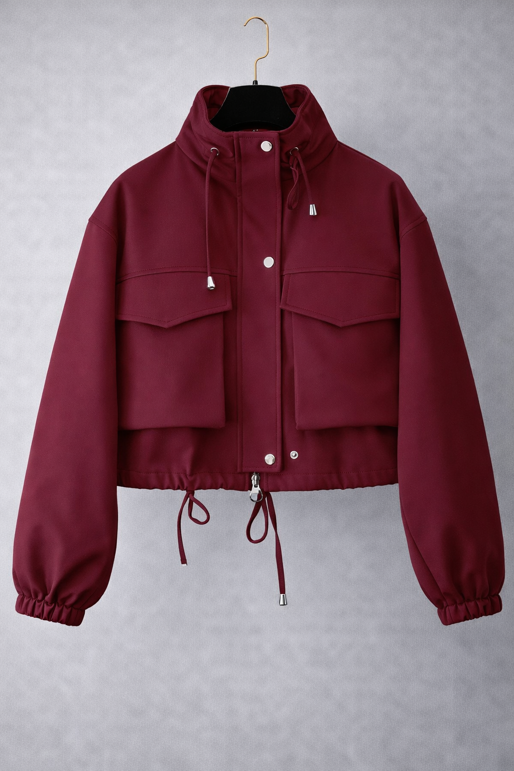 Dames Cropped Jas  – Korte Jas met Zakken en Taillekoord