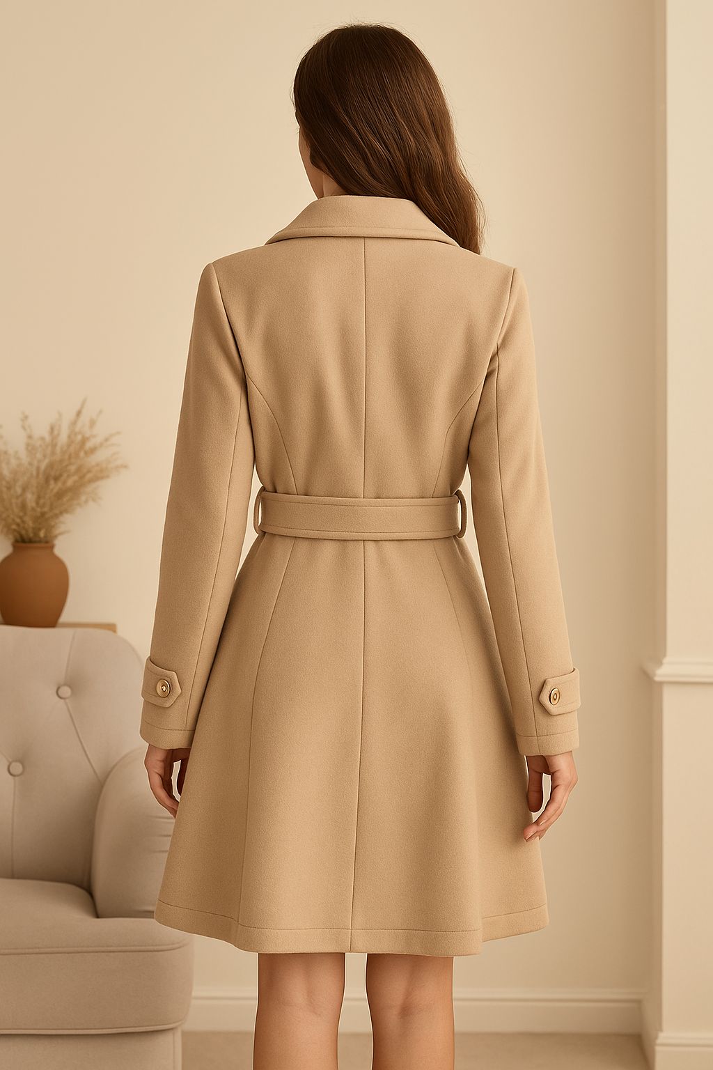 ✨ Elegance Wool Blend Coat – Beige