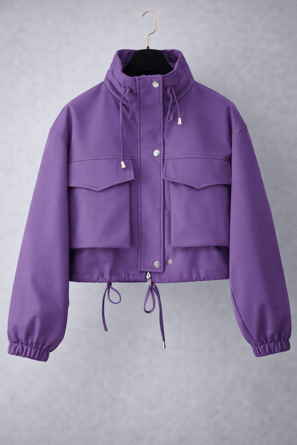 Dames Cropped Jas  – Korte Jas met Zakken en Taillekoord