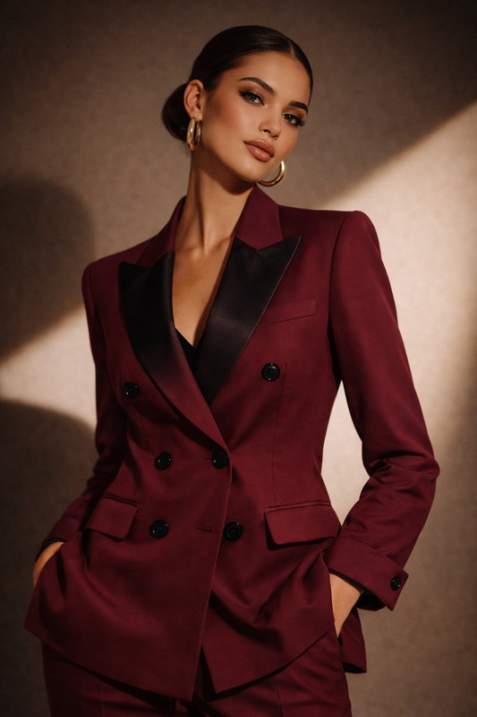 Eleganza™ Bordeaux Blazer –